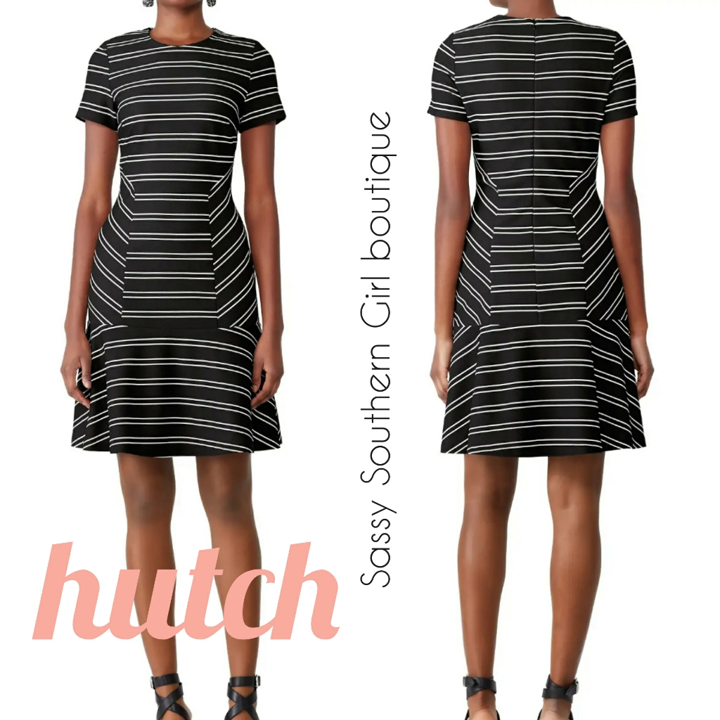 Hutch At Anthropologie Black Striped Dress